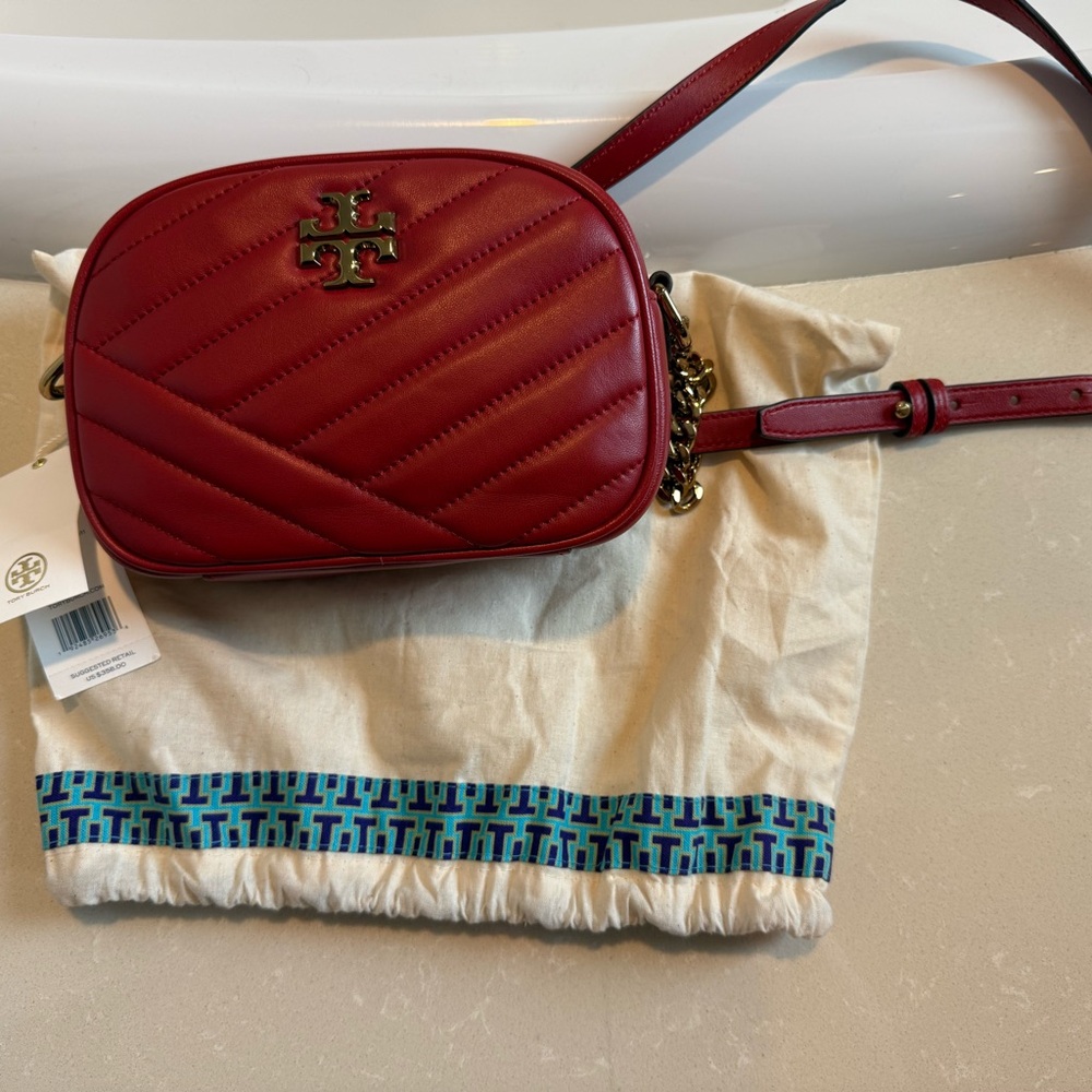 Tory Burch Red Quilted Crossbody Bag